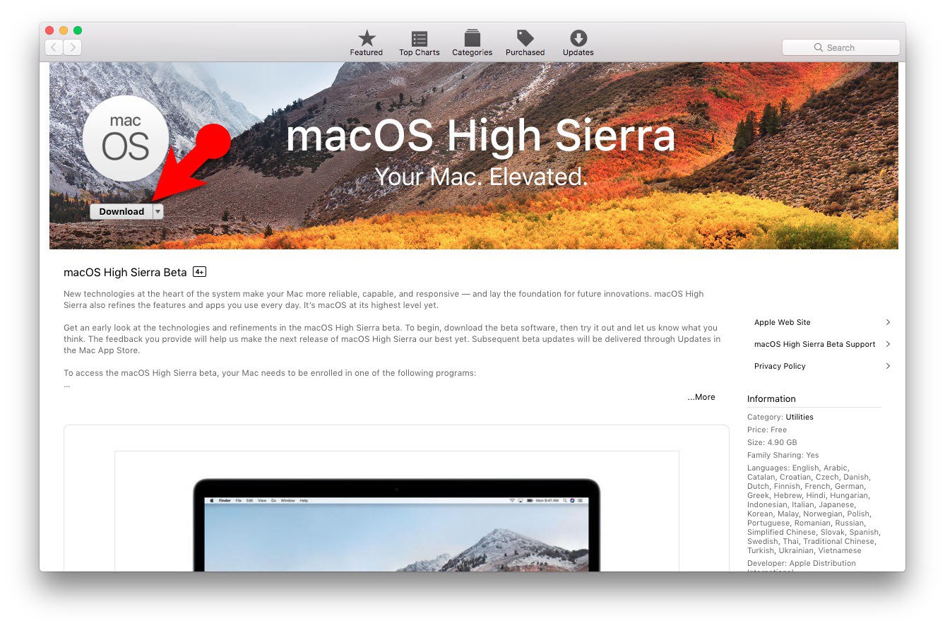 mac os high sierra 10.13.6 download
